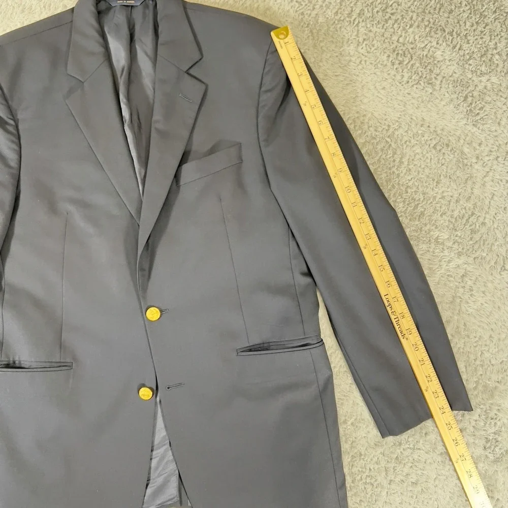 Loro Piana Blazer Mens 40 Navy Blue Wool Gold Button Brooksease Brooks Brothers